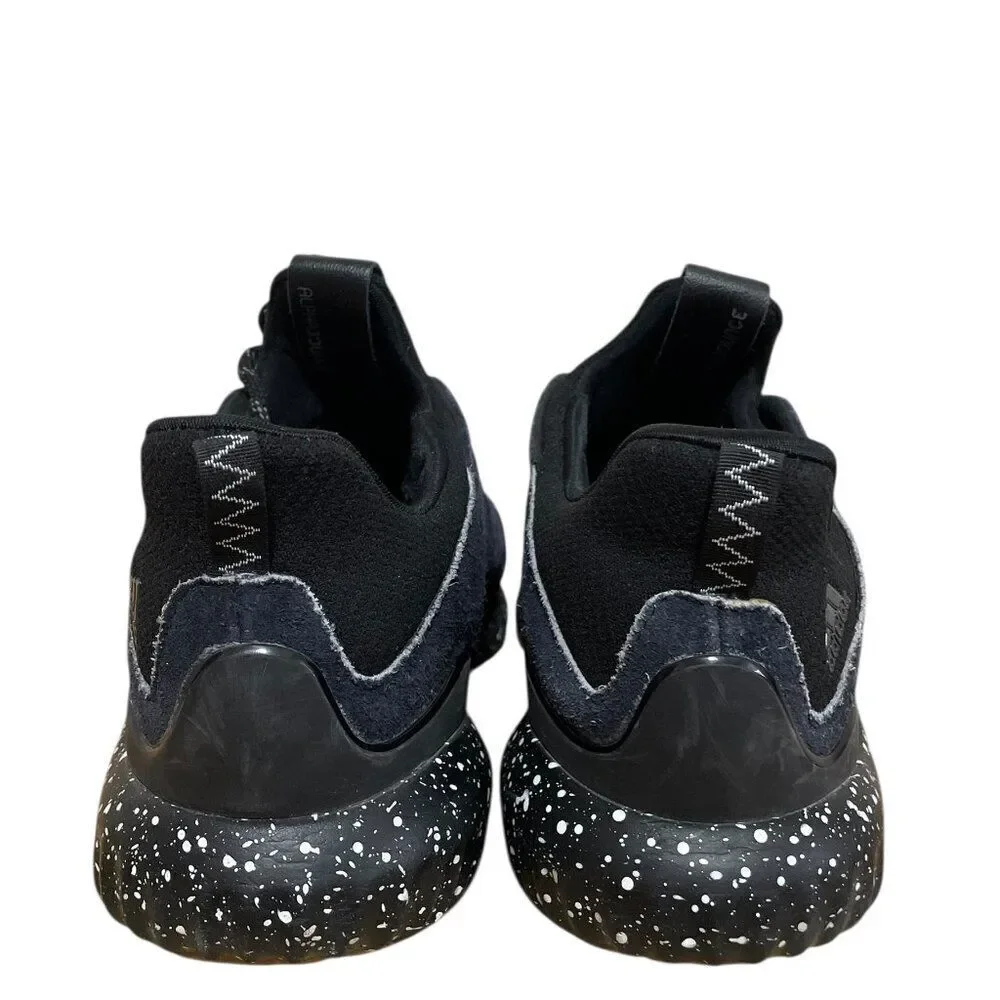 Adidas AlphaBounce Core Black Speckle Suede Athletic Sneakers Men's Sz 12